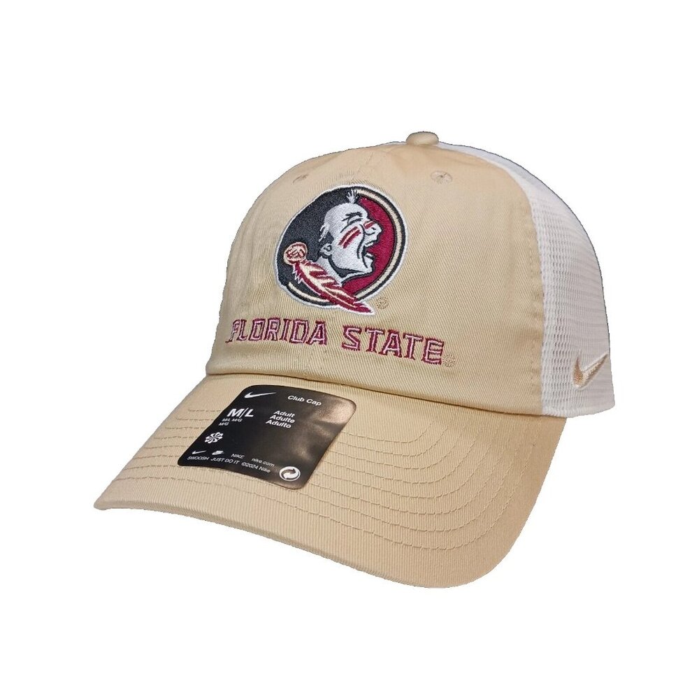 Nike Florida State Seminoles Hat Cap Mens Adjustable Tan NCAA FSU Club Cap